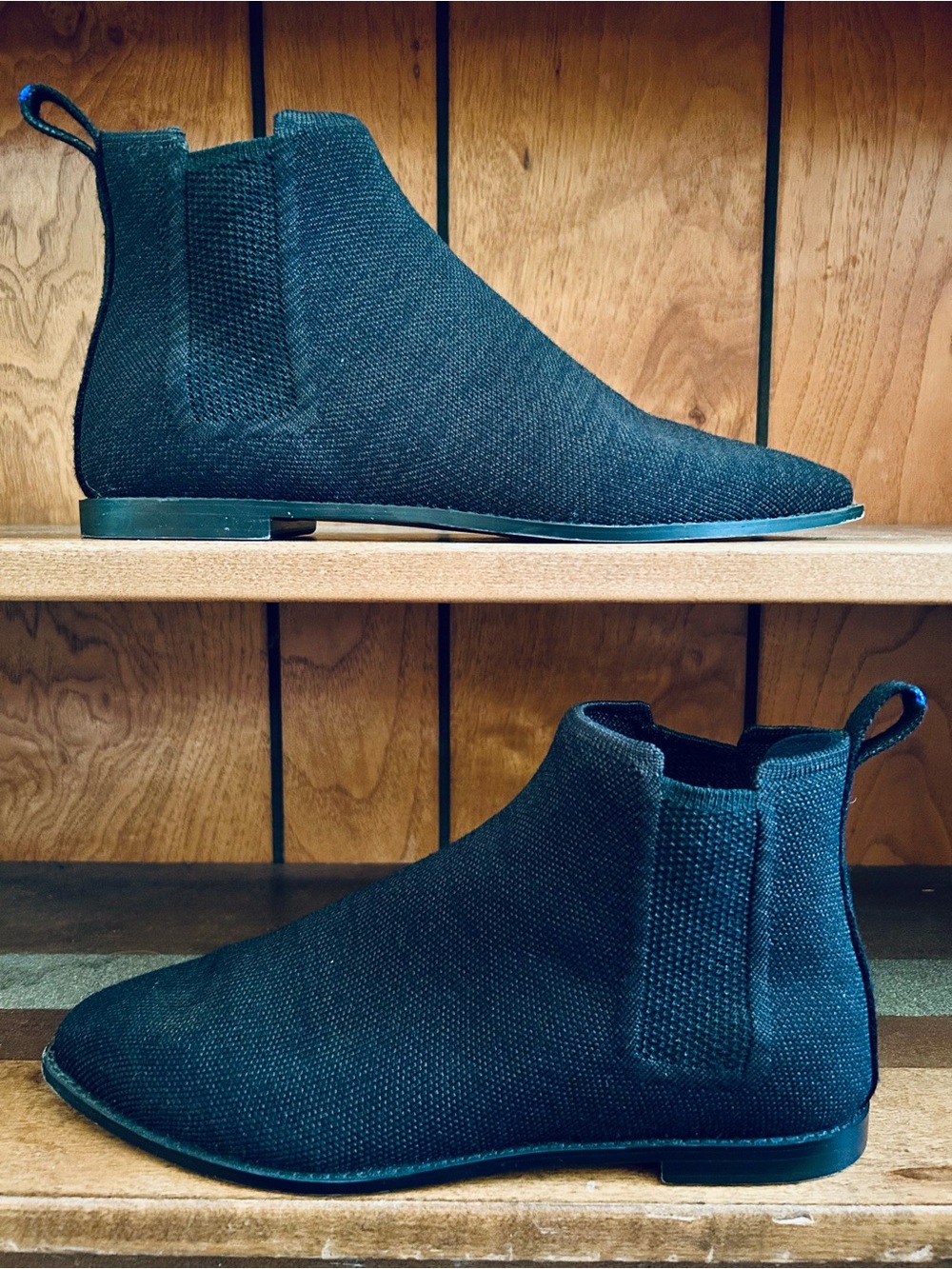 Rothy's Black The Merino Wool Chelsea Flat Ankle Boots, size 10 EU 41 - Picture 5 of 13